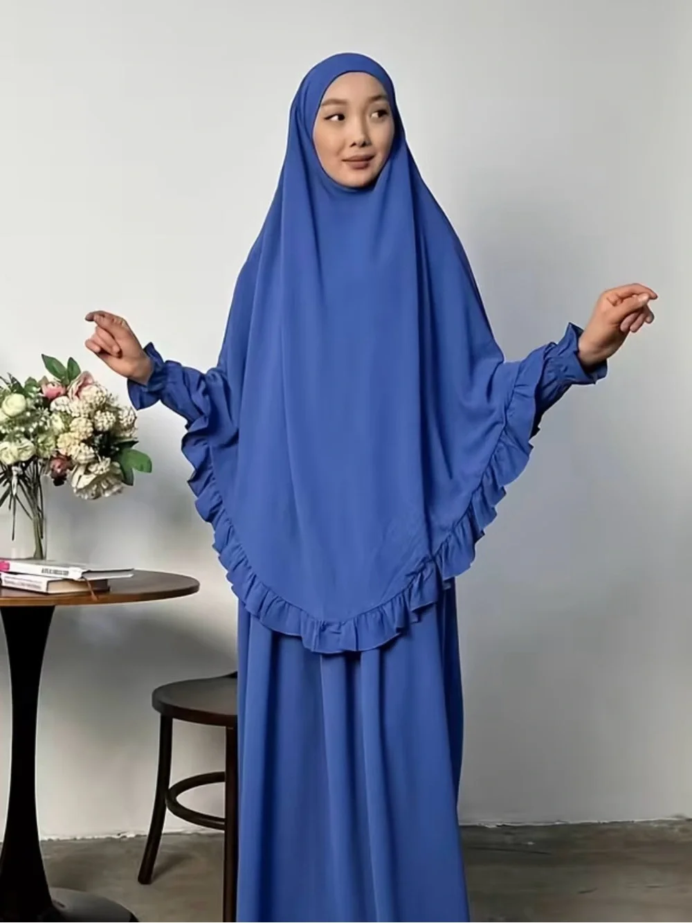 Muslim Women Full Cover Overhead Khimar Hat Hijab Islamic Prayer Wrap Headscarf
